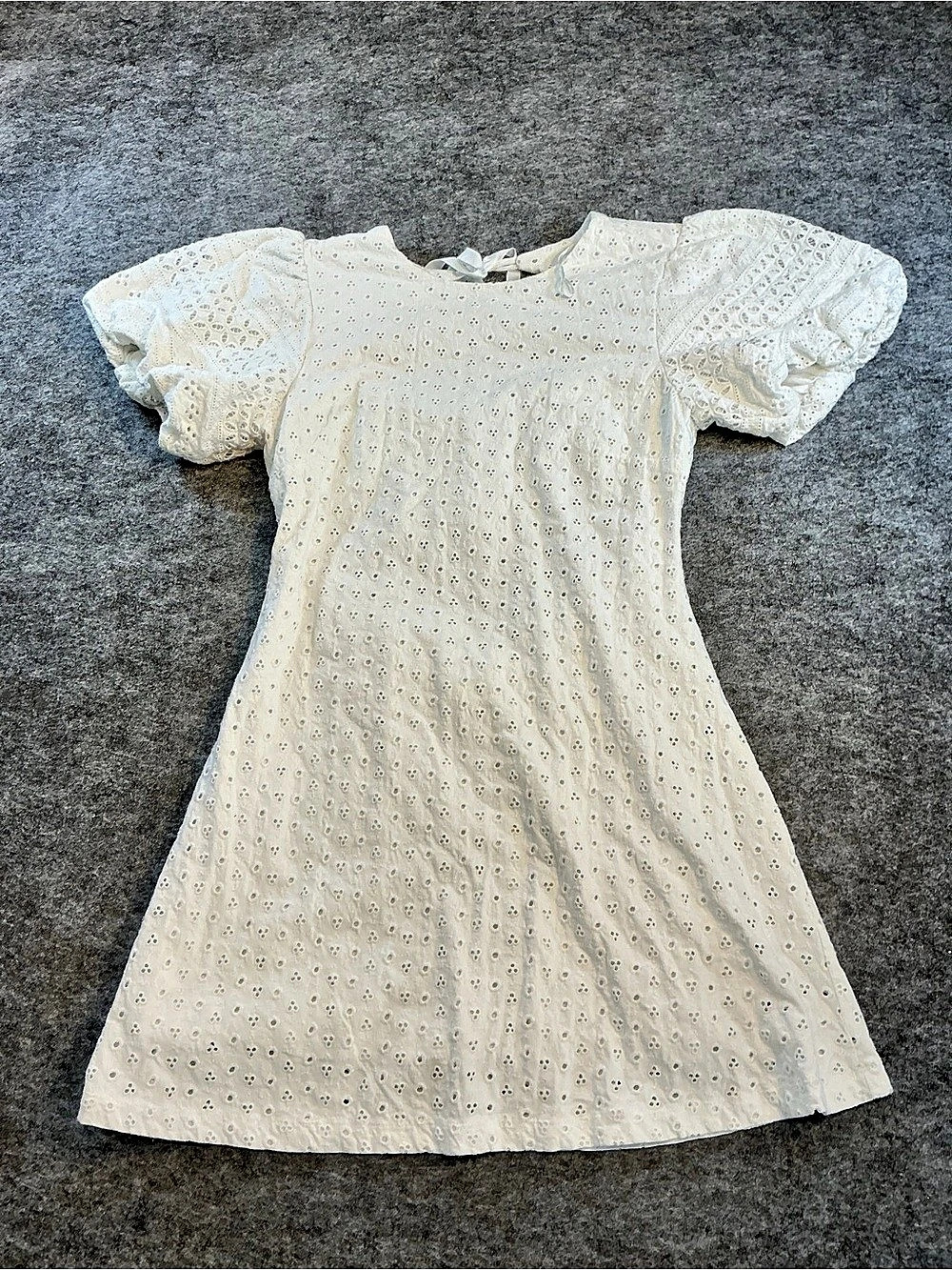 Free People Bella Note White Eyelet Mini Dress Size Medium
